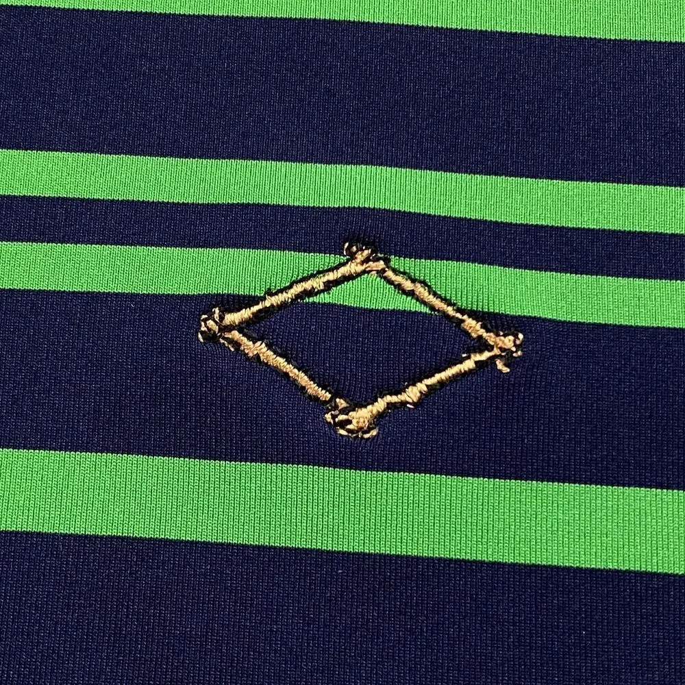 RLX Ralph Lauren Polo Shirt Mens Extra Large Navy Green Striped Golf Performance